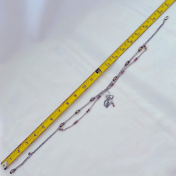 Brighton~Vintage / Multi-Layered Necklace / Chrystal Beads & Heart Charms - Picture 9 of 10
